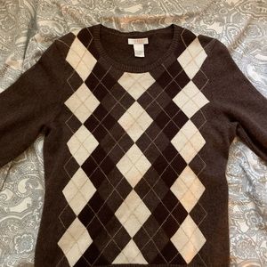 Brown Argyle Sweater
